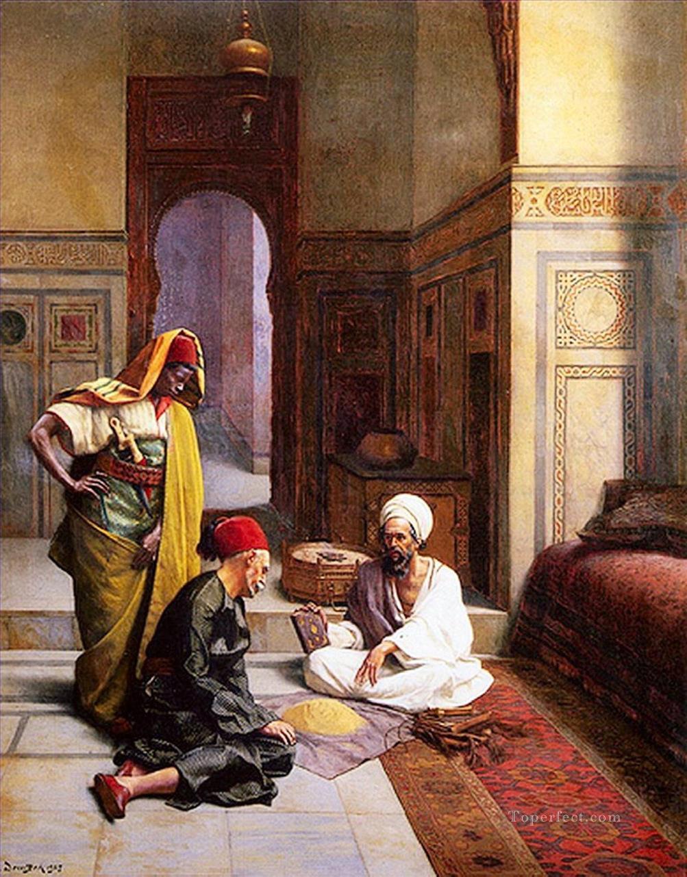 El adivino Ludwig Deutsch Orientalismo Árabe Pintura al óleo